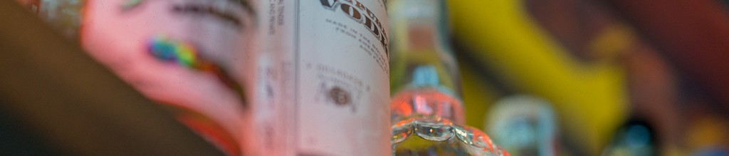 Bottles of vodka on shelf